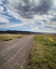 Road in Kazakhstan steppe