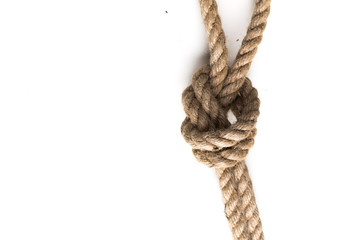 nautical rope knot isolated on white background.