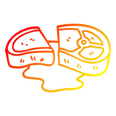 warm gradient line drawing cartoon rare steak