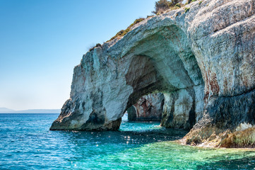 Zakynthos Island, Greece. A pearl of the Mediterranean with beaches and coasts suitable for unforgettable sea holidays. caves of Keri
