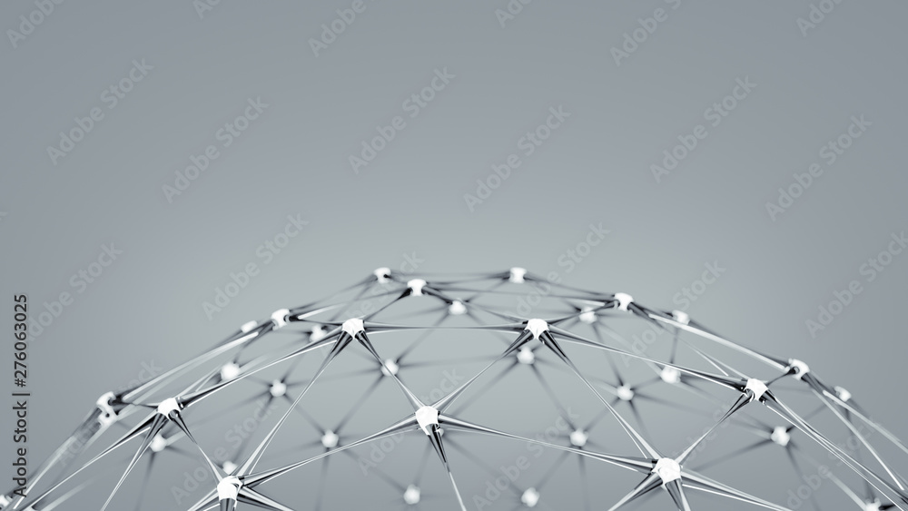 Poster glass network structure 3d render