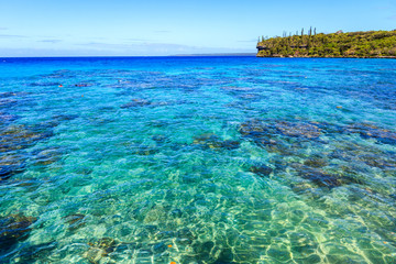 View over the clear waters of Jinek Bay