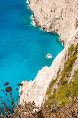 Zakynthos Island, Greece. A pearl of the Mediterranean with beaches and coasts suitable for unforgettable sea holidays. Wreck Beach