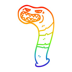 rainbow gradient line drawing cartoon monster leech