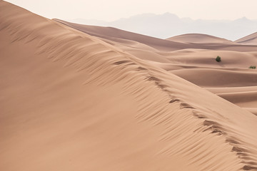 unsurpassed sand dunes in Dasht-e-Lut, Lut desert, the hottest desert in the world, also known as the Kalut Desert