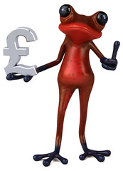 Fun red frog - 3D Illustration