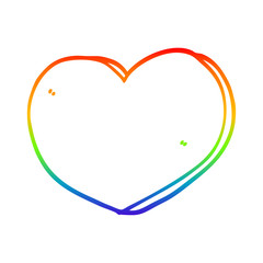 rainbow gradient line drawing cartoon love heart