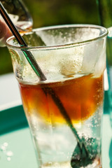 Making of coffee tonic drink