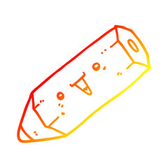 warm gradient line drawing cute cartoon pencil