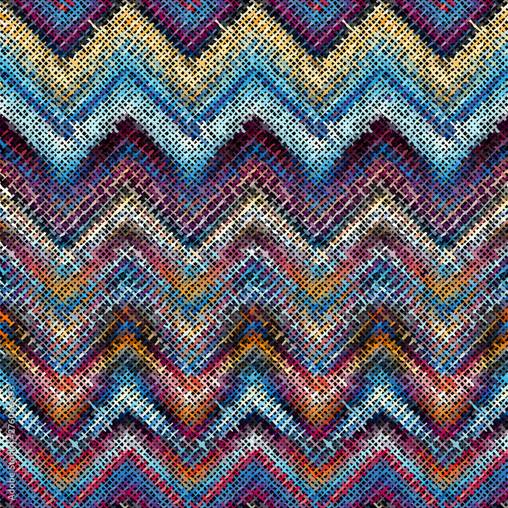Poster Imitation of a texture of rough canvas. Seamless pattern.