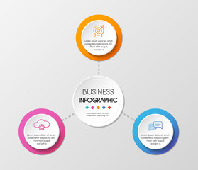 Infographic design with 3 circle elements. Vector