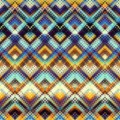 Seamless background. Geometric abstract diagonal pattern in low poly pixel art style.