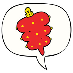 cartoon christmas decoration and speech bubble