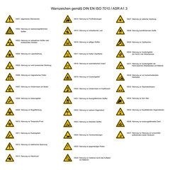 Warnzeichen nach DIN EN ISO 7010 / ASR A1.3