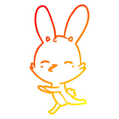 warm gradient line drawing curious bunny cartoon