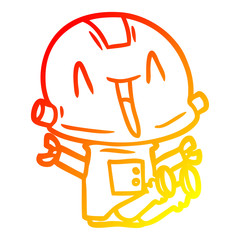 warm gradient line drawing cartoon robot