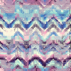 Vector image with imitation of grunge datamoshing texture.