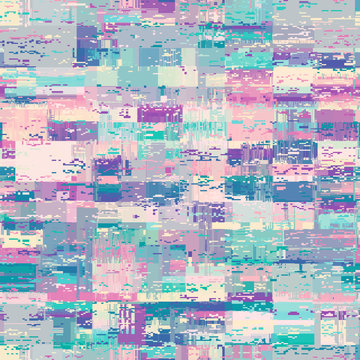 Vector image with imitation of grunge datamoshing texture. © kastanka