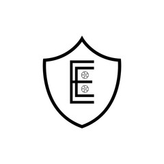 Letter E of Football Federation, sheild logo