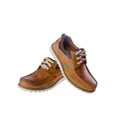 shoe or men's shoes in fashion concept on a background.