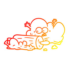 warm gradient line drawing cartoon dough being rolled out