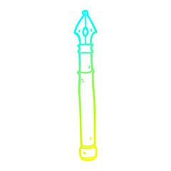 cold gradient line drawing cartoon fountain pen