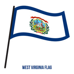 West Virginia (U.S. State) Flag Waving Vector Illustration on White Background