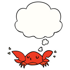 cartoon crab and thought bubble