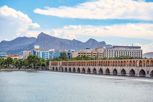 22/05/2019 Isfahan, Iran, Siosepol the bridge in Isfahan of double-deck 33 arches, also known as the Allah Verdi Khan Bridge or &ldquo;Bridge of 33 Arches&rdquo;