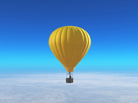 Yellow hot air balloon