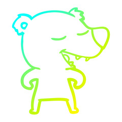 cold gradient line drawing cartoon bear