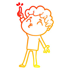 warm gradient line drawing cartoon man pouting
