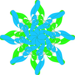 Flower decorative wavy round ornament. Anti-stress therapy patterns for yoga meditation poster, banner, card, coloring book, prints. Sketched floral shape.