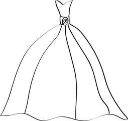Fashion dress. Hand drawn vector sketch.