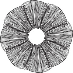 Obraz premium Flower decorative wavy round ornaments. Anti-stress therapy patterns for yoga meditation poster, banner, card, coloring book, prints. Sketched floral shape.