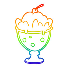 rainbow gradient line drawing tasty dessert