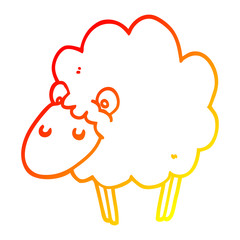 warm gradient line drawing cartoon sheep