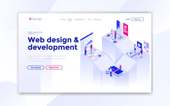 Flat Modern design of website template - Web Design