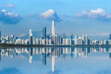 City Skyline of Futian District Financial District, Shenzhen, Guangdong Province