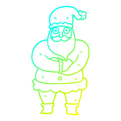 cold gradient line drawing cartoon father christmas