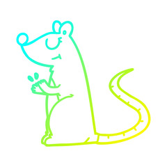 cold gradient line drawing cartoon white mouse