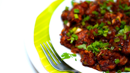 Vegetarian dish with sauce