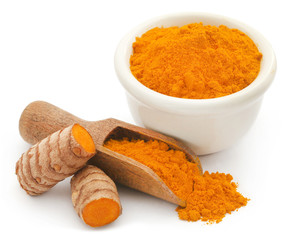 Raw turmeric with powder
