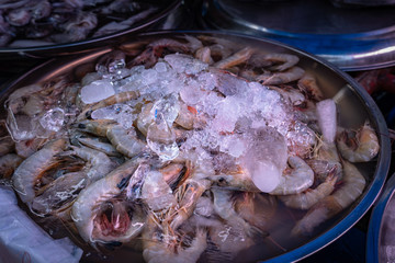 ice cover fresh prawn for sale in fresh market