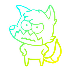 cold gradient line drawing cartoon annoyed fox