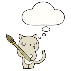 cute cartoon cat and thought bubble