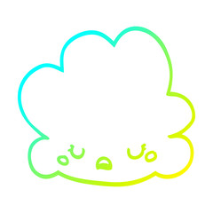 cold gradient line drawing cute cartoon cloud