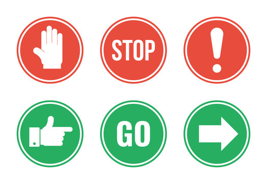 Vecteur Stock Stop and Go Signs. Road Stop Sign. Road Go Sign. SVG