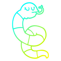 cold gradient line drawing cartoon poisonous snake