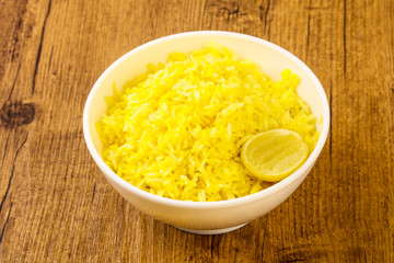 Yellow rice with lime